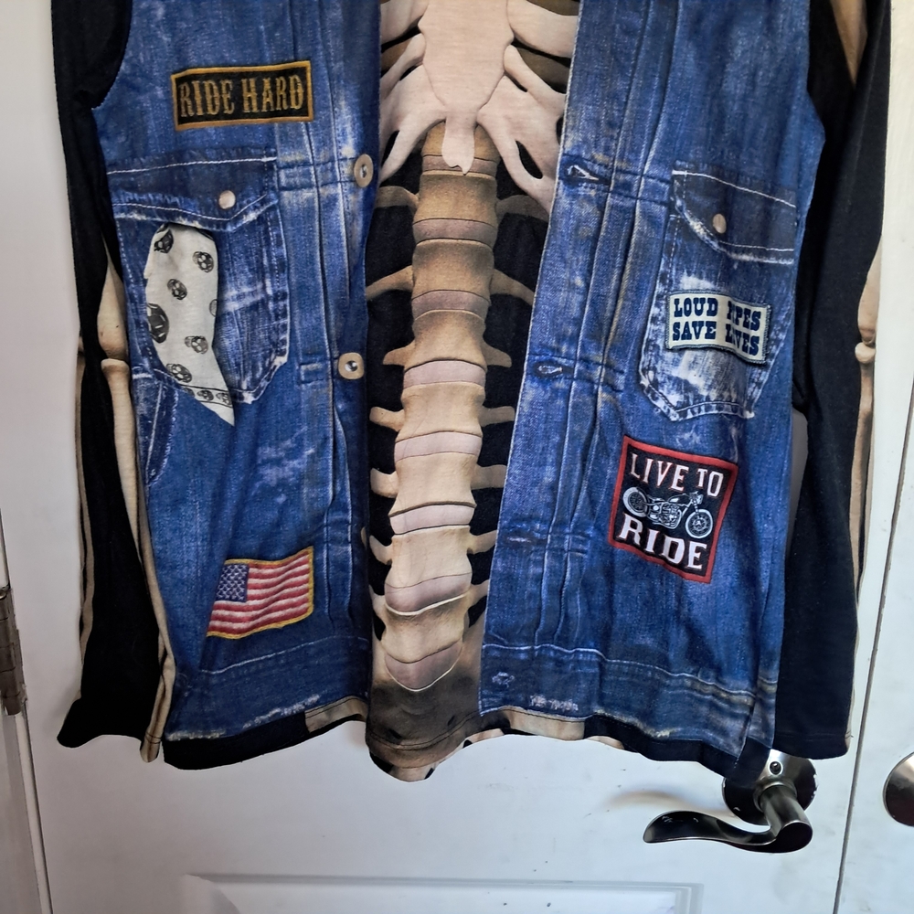 Faux Real. Skeleton Ride Hard Shirt. - Picture 3 of 8